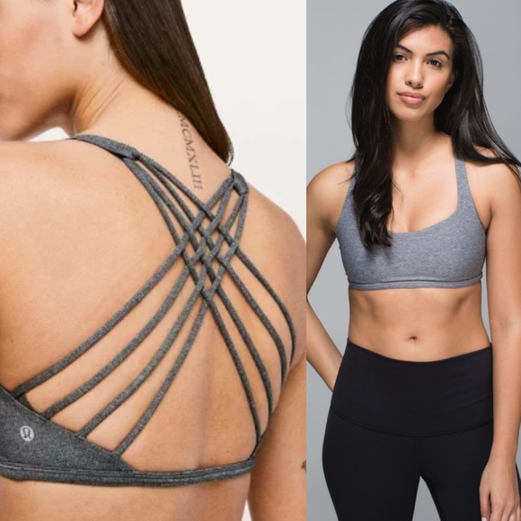 Lululemon Free To Be Wild Gray Strappy Sports Bra - Picture 2 of 4